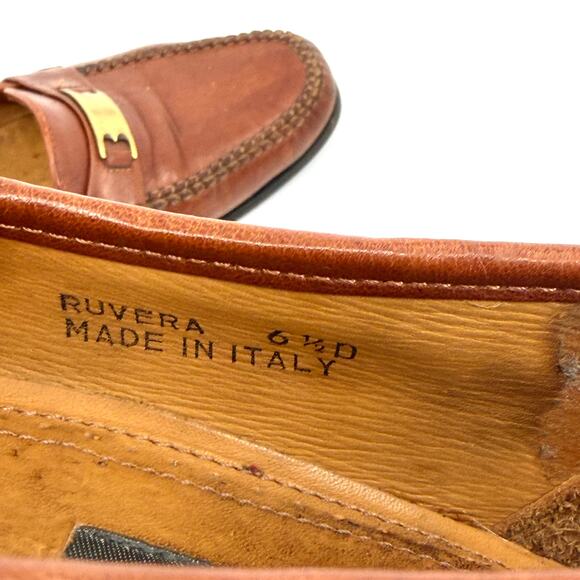 Vintage 80s Bally Italian Brown Leather Ruvera Gold Bit Loafers main image 7